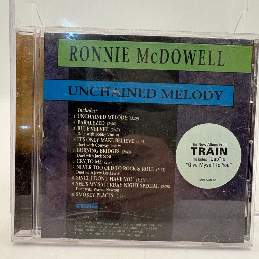 Ronnie McDowell Unchained Melody CD 1991‎ Curb Records D2-77414 Country Rock
